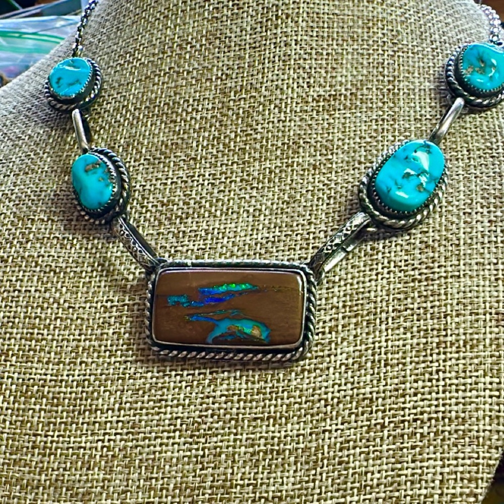 ((SOLDDD)) Australian opal and turquoise necklace